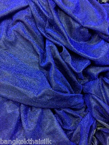ROYAL BLUE GLITTER METALLIC 2W STRETCH FABRIC 50"W DANCE WEAR SCARF DRAPE CLOTH - Picture 1 of 6