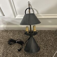 Primitive Colonial Reproduction Two Candle Lamp  Tin Shade Farm Vintage Style