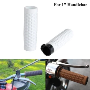 White Rubber Hand Grips Handgrips For 1" Handlebar Harley VRSC 2002-17 XR 08-13 - Foto 1 di 7