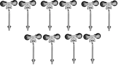 (6) Stanley Mfg N193-714  2 Packs Zinc Flexible Barn Door Rollers w Offset Bolt Cover