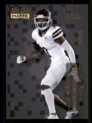 2022 Wild Card Matte Black Pattern Two #MB82 Martin Emerson Jr. /175 - Image 1 of 2
