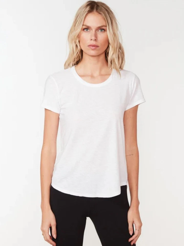 Camiseta James Perse Crepé Manga Corta Mezcla Algodón Talla 1/Pequeña Blanca Foto 1 de 4