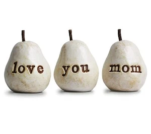 Gift for Mom White Love You Mom Pears Birthday Mother's Day Present for Mothers - Picture 1 of 9