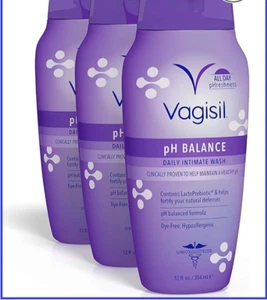 3-Pack Vagisil pH Balanced Daily Intimate Feminine Wash, Hypoallergenic, 12 oz* - Picture 1 of 4