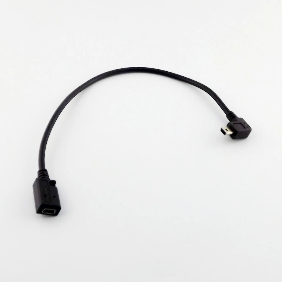 1pcs Mini USB 5 Pin 90 Degree Right Angled Male to Female Extension Data Cable - Image 1 of 1