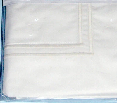 Sferra Grande Hotel Euro Sham Cotton Percale White/White Satin Double Stitch New - Image 1 of 4