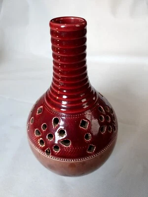 Hand Made Burmantofts Replica Burgundy Glaze Bottle Vase - Image 1 of 4