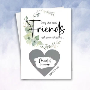 Tarjeta de rascar Will You Be My Bridesmaid Friends Be My Maid of Honor - Imagen 1 de 10