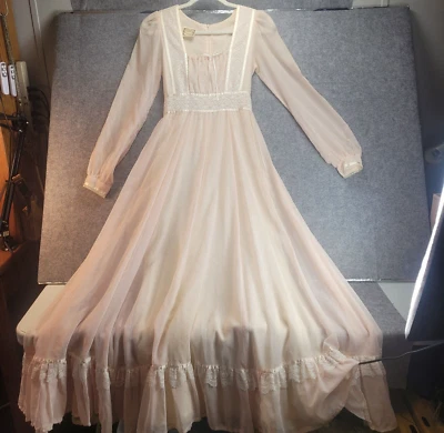 Vestido vintage Gunne Sax de Jessica San Francisco rosa pálido graduación, boda Foto 1 de 4