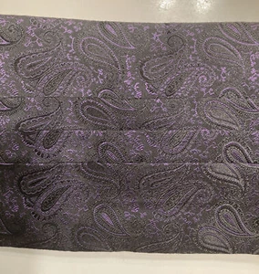 Carrot & Gibbs Cummerbund Black Purple Paisley 30” To 40” Long 6 1/4” Deep USA - Picture 1 of 5