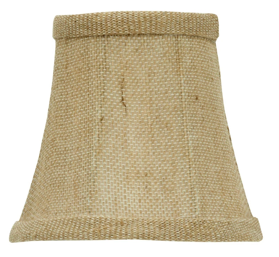 UpgradeLights Burlap 4 Inch Chandelier Mini Lamp Shade English Barrel Drum