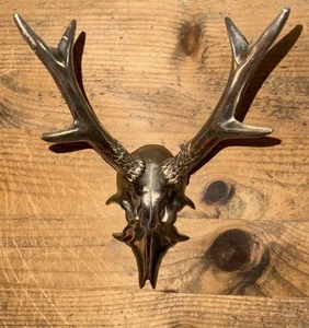 Metal Deer Head Wall Mount Sculpture Rustic - Picture 1 of 13