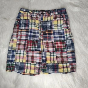 Polo Ralph Lauren Boys Sz 12 Madras Plaid Patchwork School Shorts - Picture 1 of 7