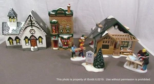 Lot 3 DEPT 56 SNOW VILLAGE HABITAT A HOME IN THE MAKING, CHURCH of the OPEN DOOR - Picture 1 of 14