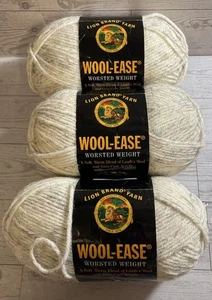 Lion Brand Acrylic / Wool Yarn 402 Wheat Medium - worsted weight Lot Of 3 Skeins - Picture 1 of 4