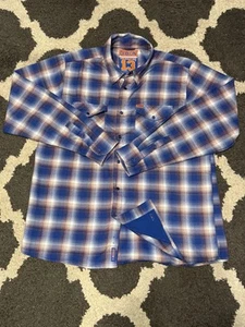 Dixxon Flannel Shirt Men Large Blue Snap THE GREAT ONE Wayne Gretzky 13 Sold Out - Picture 1 of 4