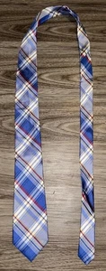 Tommy Hilfiger Corbata Para Hombre 100% Seda Azul Corbata a Cuadros Vestido Clásico de Negocios - Imagen 1 de 4