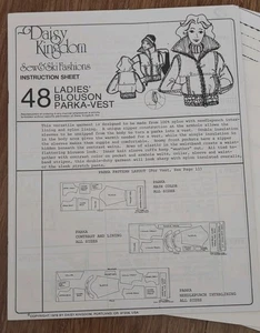 Daisy Kingdom Sew Ski Pattern Ladie's Blouson Parka Vest 48 Uncut 1978 - Picture 1 of 2