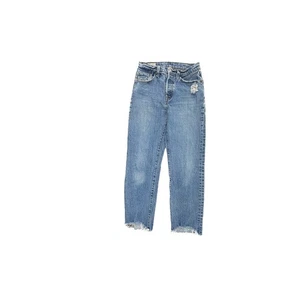 Levi's 501 Distressed Raw Hem Button Fly Straight Damengröße 25 blaue Jeans - Bild 1 von 6