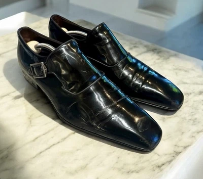 Louis Vuitton Black Dress Shoes Monk Strap Square Toe Size 7.5 - Image 1 of 4