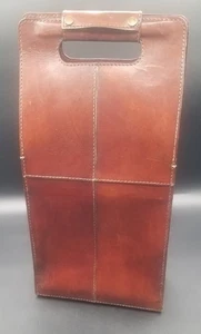 Gump's San Francisco Leather Double Wine Carrier Handcrafted Leather - Picture 1 of 7