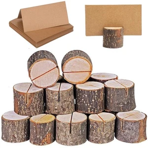 Rustic Wood Place Card Holders Place Wooden Card Holders Table Number Stands ... - Picture 1 of 5