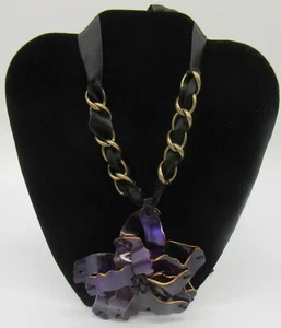 MARNI blue horn flower statement pendant necklace - Picture 1 of 3
