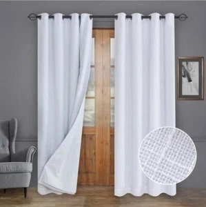 Rose Home Fashion 100% Blackout Curtains, Linen Textured 2 Panels Set 50×84 - Picture 1 of 7