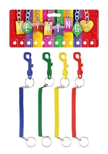 1 X Spiral Clip On Ring Stretchy Elastic Coil Spring Keyring Chain Party Bag UK - Picture 1 of 1