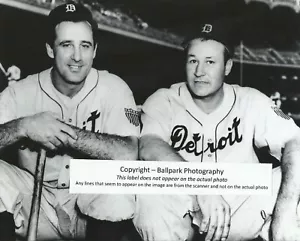 Hank Greenberg Rudy York 1945 Detroit Tigers Opening Day at Yankees foto 8x10 - Foto 1 di 1