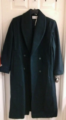 Maggie Lawrence trench coat Women's Size 10, hunter green, wool blend  NWT $149 - Image 1 of 4