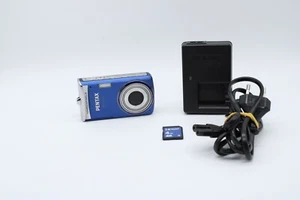 Blue Pentax Optio M60 + Charger + SD Card - 10MP - Digital Camera - Works - Picture 1 of 14