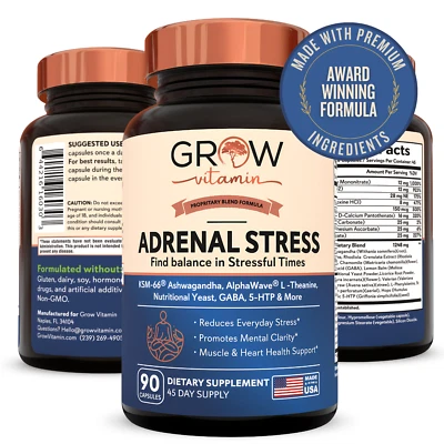Adrenal Support Supplement 1300mg Natural Stress Relief & Cortisol Manager Pills - Image 1 of 4