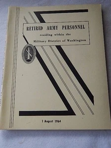 Retired Army Personnel Residing Within the Military District of Washington-1964 - Bild 1 von 7