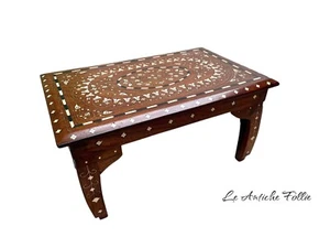 Tavolino Orientale da Salotto in Legno Intarsiato – India XX Secolo – madreperla - Picture 1 of 4