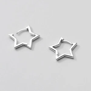 Orecchini a cerchio Huggie con cerniera in argento sterling 925 elica a forma di stella Tragus A1661 - Foto 1 di 5