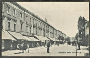 DQV vor 1919 Postkarte, Victoria Road, Surbiton, Surrey - Bild 1 von 1