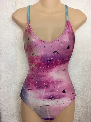 Wildfox розовый Galaxy синий печать цельный размер S новый с Ярлыками - Изображение 1 из 4