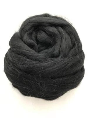 Black Wool Roving, Merino Wool, Shep's Wool Black, Black Roving, Black felting  - Image 1 of 4