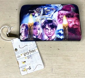 Loungefly Wallet Harry Potter Black Zip Around Sorcerer's Stone Limited Edition - Picture 1 of 5