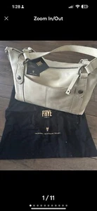 Frye Leather Melissa Medium Crossbody Satchel Bag White Removable X body Strap - Picture 1 of 13