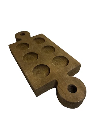 Suporte de bandeja de madeira vintage 6 ovos armazenamento display artesanal 12” X 5” - Imagem 1 de 4