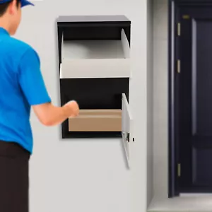 Large Drop Box Wall Mounted Mailbox Outdoor Home Office Hotels with Keys - Picture 1 of 21