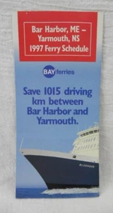 Folleto de viaje 1997 - Bar Harbor, ME - Yarmouth, Nuevo precio de ferry - horario y tarifa - Imagen 1 de 5