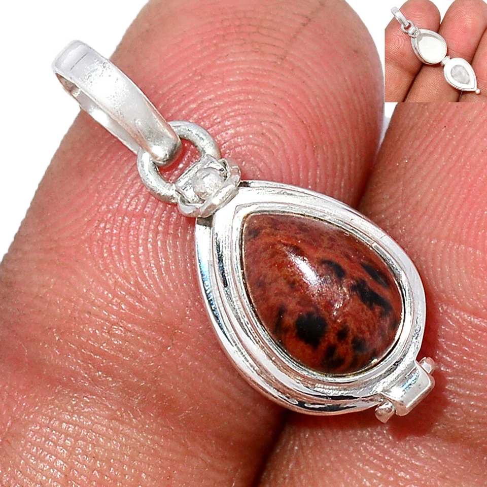 Veneno - Caoba Natural 925 Plata de Ley Colgante Joyería BP196821 XGB Foto 1 de 1