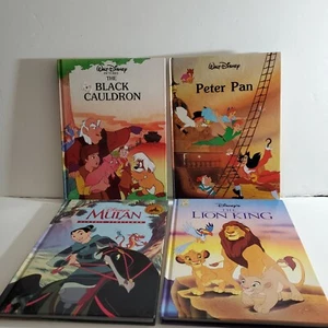 LOT ~ 4 Disney Large Hardback Books~Peter Pan, Mulan, Lion King, Black Cauldron - Imagen 1 de 3