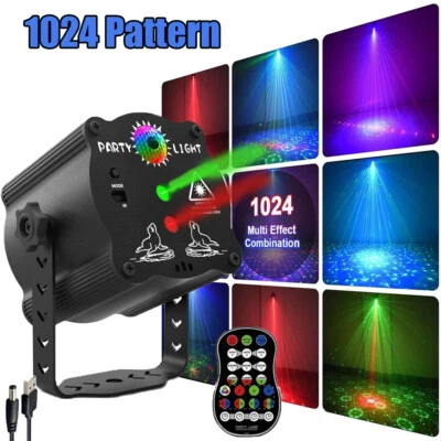 1024 Muster Bühnenlicht Laser Projektor LED RGB DJ Disco Party KTV Show Beleuchtung - Bild 1 von 4