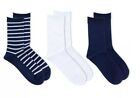 Polo Ralph Lauren Women's 3-Pack Super Soft St James Stripe Crew Socks Size 9-11