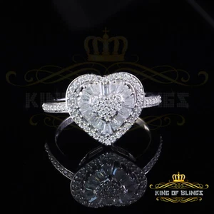 Womens 925 Sterling Silver White 1.00ct VVS 'D' Moissanite Heart Rings Size 7 - Picture 1 of 12