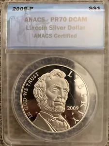 2009 P $1 Lincoln Commemorative Proof Silver Dollar ANACS PR70 DCAM - Picture 1 of 6